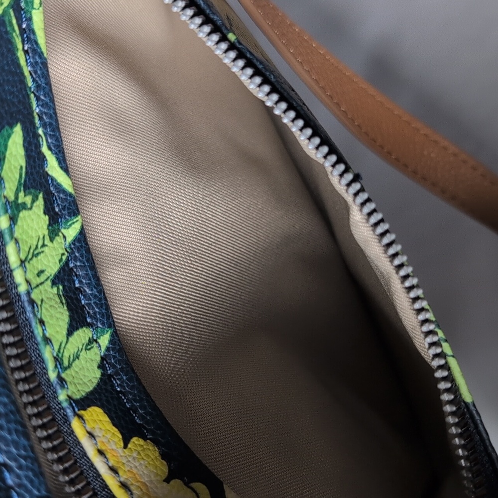 American Leather Co Green & Yellow Floral Thin Crossbody Bag - Picture 8 of 13